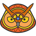 owl, mammal, Animals, head, Indigenous, wildlife, tribal DarkSlateGray icon