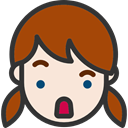 emoticons, people, Girl, Heads, shock, feelings, faces SaddleBrown icon