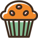 cupcake, sweet, Bakery, Dessert, muffin, food, baked DarkSlateGray icon