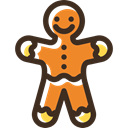 gingerbread man, food, cookie, sweet, Bakery, Dessert DarkSlateGray icon