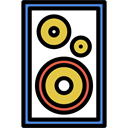 woofer, subwoofer, Audio, technology, music, speakers, loudspeaker, sound, speaker Black icon