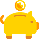 piggy bank, Cash, Bank, Business, banking, savings Gold icon