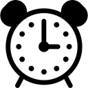alarms, Tools And Utensils, Clock, time, timer, alarm clock, clocks Black icon