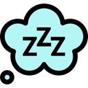 speech bubble, night, sleep, Rest PaleTurquoise icon