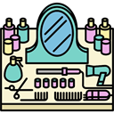 Hairdresser, profession, utensils, Grooming, Workspace LightGoldenrodYellow icon