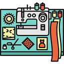 utensils, Workspace, profession, Seamstress, desk, office, Sewing Machine MediumAquamarine icon