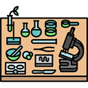 desk, Workspace, utensils, laboratory, office, Biology, profession BurlyWood icon