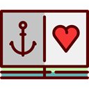 Anchor, hipster, Artistic, studio, Heart, Art, tattoo Maroon icon