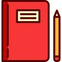 Notebook, notepad, notebooks, Notepads, pencil, education Crimson icon