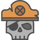 pirate, skull, death, Piracy DarkSlateGray icon