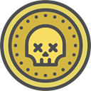 Currency, pirate, Business, treasure, coin DarkSlateGray icon