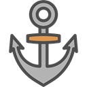 navy, Tools And Utensils, sailing, Anchors, tattoo, Anchor, sail Black icon