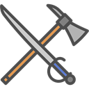 weapons, Blade, Axe, sword Black icon