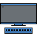 computing, monitor, Keyboard, television, Computer, technology DimGray icon