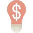 Bussiness, Money, Idea, Business, Light bulb, startup DarkSalmon icon