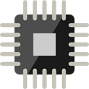 Cpu, Chip, technology, electronic, processor Silver icon