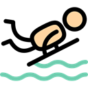 sports, surf, stick man, Beach, Summertime, Bodyboard Black icon