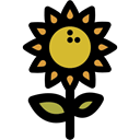 sunflower, Flower, blossom, nature, petals, Botanical Black icon