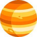 Astronomy, solar system, planet, science, Jupiter DarkOrange icon