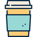 coffee cup, Coffee Shop, Coffee, hot drink, Paper Cup, food, Take Away LightBlue icon