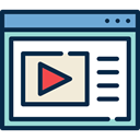 education, Streaming, video player, learning, Browser MidnightBlue icon