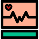 Electrocardiogram, Health Clinic, hospital, Stats, medical, Cardiogram LightSalmon icon