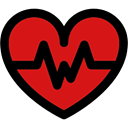 medical, pulse, Electrocardiogram, heart rate, Heart, Cardiogram Crimson icon