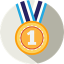 Champion, award, winner, medal DarkGray icon