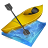 slalom, Kayak Black icon