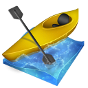 slalom, Kayak Black icon