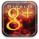 diablo, google, plus Black icon