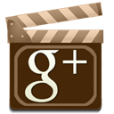 google, plus, movie Maroon icon