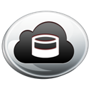 Cloud, silver, storage Black icon