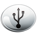 Usb, silver Black icon