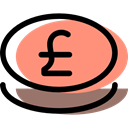 banking, Money, payment method, Pound Sterling, Business, investment, Cash LightSalmon icon