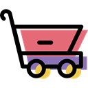 Supermarket, shopping, online shop, commerce, online store, shopping cart Black icon