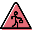 Alert, traffic sign, pedestrian, warning, signs, danger, triangle Black icon