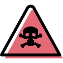 Alert, Toxic, triangle, warning, danger, signs, death, traffic sign Black icon