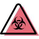 Alert, danger, triangle, warning, Biological Hazard, signs, traffic sign Black icon