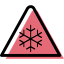 danger, warning, Alert, Snow, Frost, signs, triangle, traffic sign Black icon