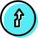 ahead, Obligatory, traffic sign, Circular, signs Turquoise icon