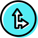 Obligatory, ahead, Circular, signs, traffic sign, Turn Right Turquoise icon