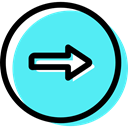 Turn Right, traffic sign, Circular, Obligatory, signs Turquoise icon