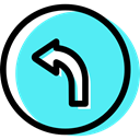 Circular, signs, Obligatory, traffic sign, Turn Left Turquoise icon