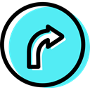 Turn Right, traffic sign, signs, Obligatory, Circular Turquoise icon