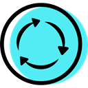 signs, traffic sign, roundabout, Obligatory, Circular Turquoise icon