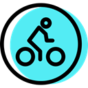 Obligatory, signs, Circular, Bicycle, traffic sign Turquoise icon