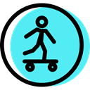 signs, Obligatory, traffic sign, Circular, Skateboard Turquoise icon
