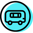 Bus, signs, Obligatory, Circular, traffic sign Turquoise icon