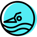 Circular, Obligatory, traffic sign, signs, swimming Turquoise icon